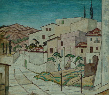 Häuser in mediterraner Landschaft